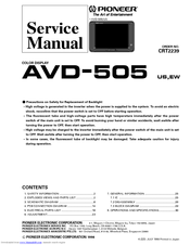 Pioneer AVD-505 Service Manual