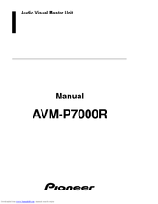 Pioneer AVM-P7000R Manual