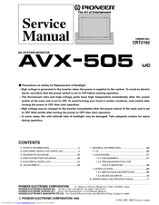 Pioneer AVX-505 Service Manual
