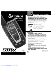 Cobra MICROTALK CXR750C Owner's Manual