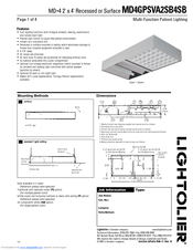 Lightolier MD4GPSVA2SB4SB Specification