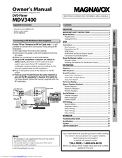 Magnavox MDV3400 Owner's Manual