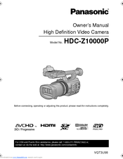 Panasonic HDCZ10000P Owner's Manual