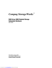 Compaq StorageWorks TM RAID Array 3000 Pedestal Storage Subsystem Hardware User's Manual
