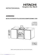 Hitachi AXM898U Instruction Manual