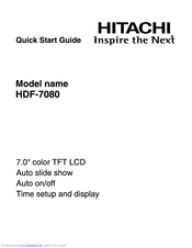 Hitachi HDF-7080 Quick Start Manual