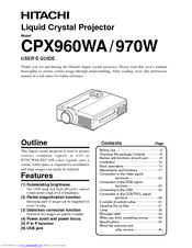 Hitachi CP-X970W User Manual