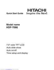 Hitachi HDF-7086 Quick Start Manual