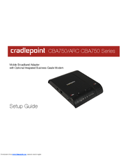Cradlepoint CBA750 Series Setup Manual