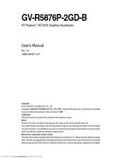 Gigabyte GV-R5876P-2GD-B User Manual
