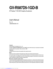 Gigabyte GV-R587D5-1GD-B User Manual