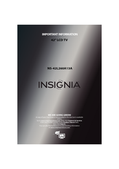 Insignia NS-42L260A13A Important Information Manual