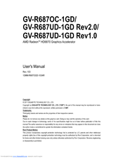 Gigabyte GV-R687UD-1GD Rev1.0 User Manual