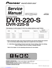 Pioneer DVR-220-S Service Manual
