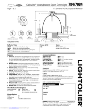 Lightolier Calculite 784 Specification