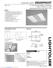 Lightolier QVS2GPFOS1FT Specification