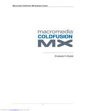 Adobe 38000827 - Macromedia ColdFusion MX Standard Edition Evaluator Manual