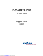 ZyXEL Communications P-2301RL-P1C Support Notes