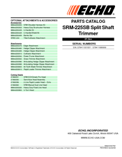 Echo SRM-225SB Parts Catalog