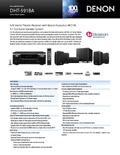 Denon DHT-591BA Product Sheet