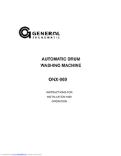 General Technomatic ONX-969 User Manual