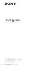 Sony Ericsson Xperia miro User Manual