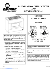 Empire Heating Systems RH-65C-1 Installation Instructions And Owner's Manual