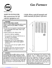 Payne Gas Furnace Installation Manual