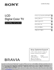 Sony BRAVIA KDL-22BX321 Operating Instructions Manual