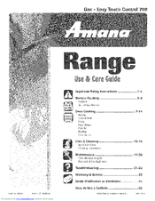 Amana AGR5735QDS Use & Care Manual