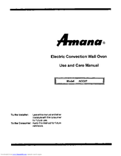 Amana ACO27 Use And Care Manual