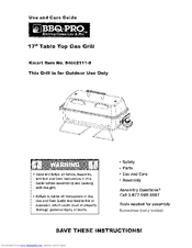 BBQ BQGL-113 Use And Care Manual
