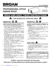 Broan RP Series Instructions Manual