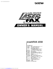 Brother LaserFax IntelliFAX 3550 Owner's Manual