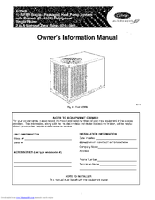 Carrier 50ZHB Owner's Information Manual