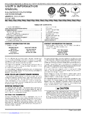 Coleman ERCQ SERIES User's Information Manual