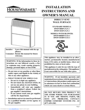 HouseWarmer HWDV181DVN-1 Installation Instructions And Owner's Manual