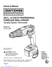 Craftsman 315.271221 Owner's Manual