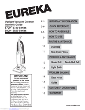 Eureka 5700-5739 Series Owner's Manual