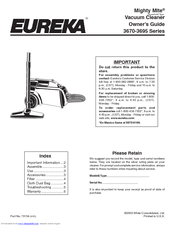Eureka 3695 Series Owner's Manual