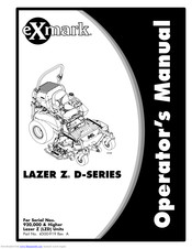Exmark LAZER Z D-SERIES Operators Operator's Manual