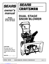 Craftsman C950-52919-0 Owner's Manual