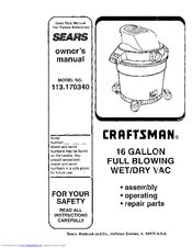 Craftsman 113.170340 Owner's Manual