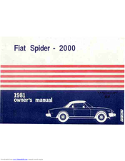 Fiat 1981 Spider 2000 Owner's Manual