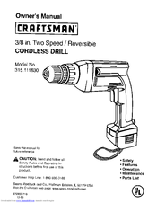 Craftsman 315.111630 Owner's Manual