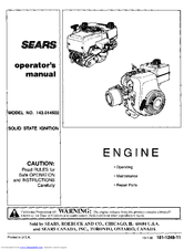 Craftsman 143.014502 Operator's Manual