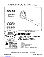 Craftsman 358.797922-32cc Operator's Manual