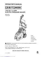Craftsman 138.75275 Operator's Manual