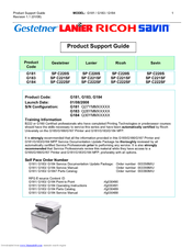 Ricoh C222SF - Aficio SP Color Laser Support Manual