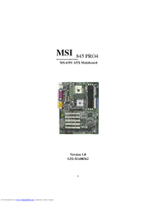 MSi 845 PRO4 Manual
